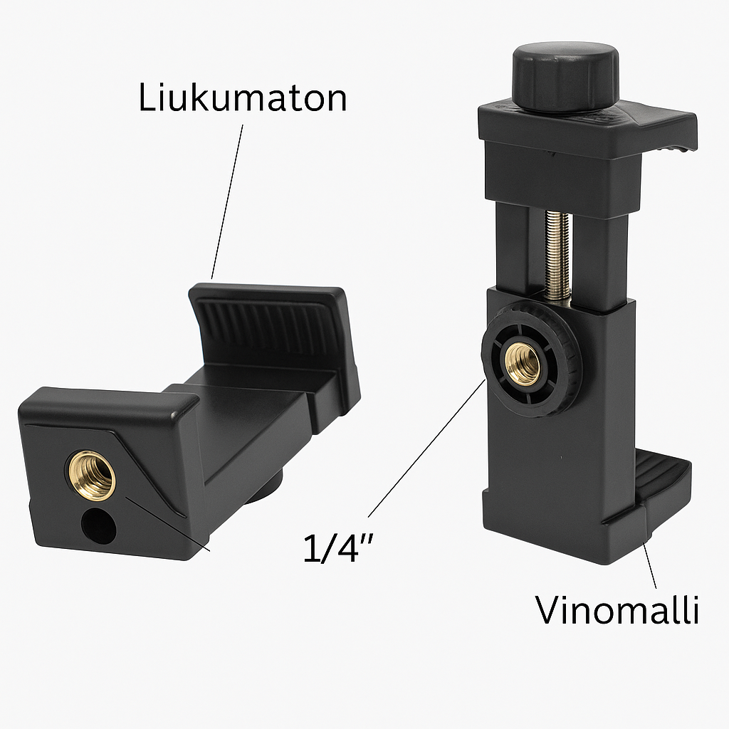 HandsFree Puhelinteline Päähän - vapaat kädet videoihin ja striimaukseen, sekä vapaa liikkuminen ja vakaat videot